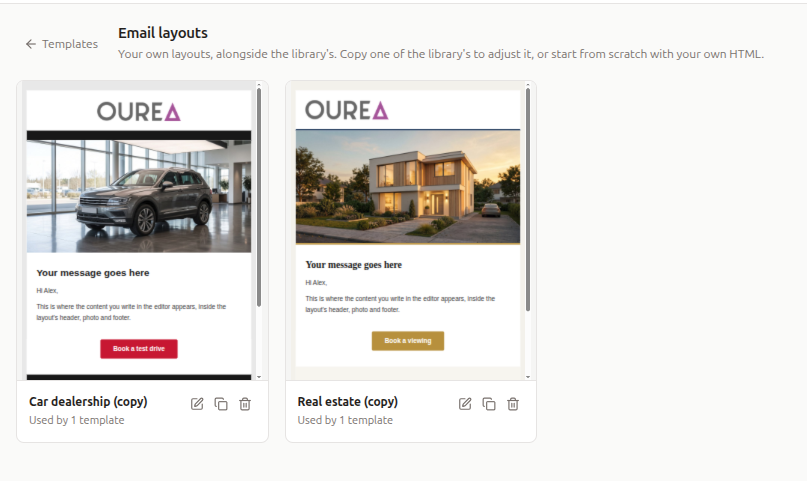 Your email layouts